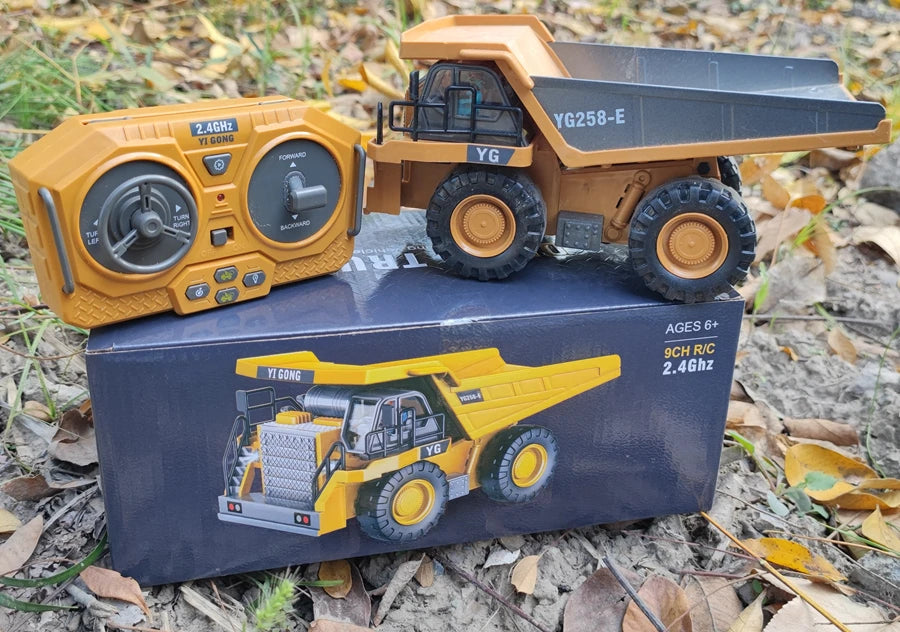 4WD Remote Control Excavator Toy Radio Controlled RC Dump Truck Vehicle Crawler Bulldozer Construction Car Gifts for Kids Boys Model to assemble