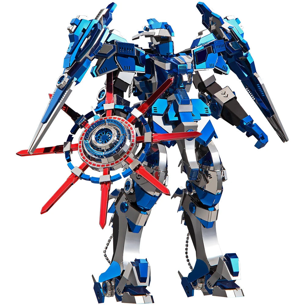 Piececool Puzzle 3D Metal Model Kits Blue Mech DIY Toys Jigsaw Birthday Valentine's Day Gifts for Teen Model to assemble