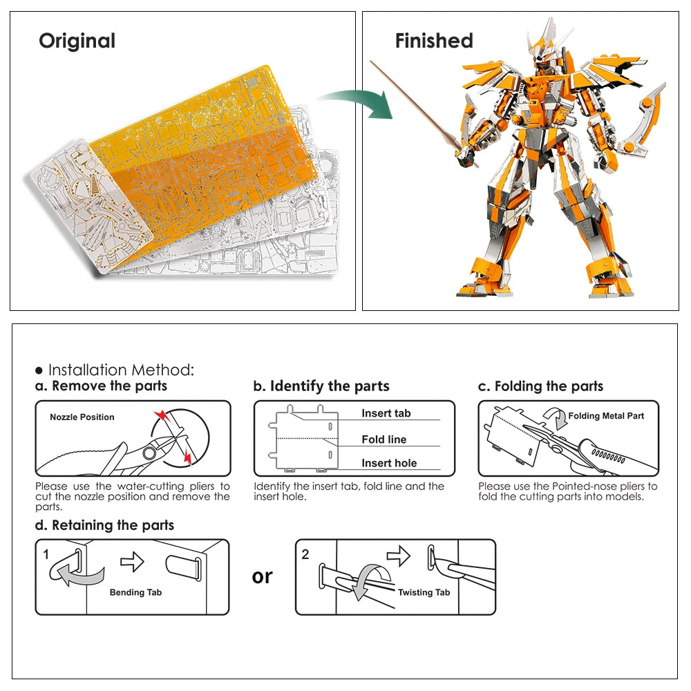 Piececool Model Building Kits Crescent Blade Armor 3D Puzzle Metal Assembly Model Kits Creative Toys DIY for Teens Model to assemble
