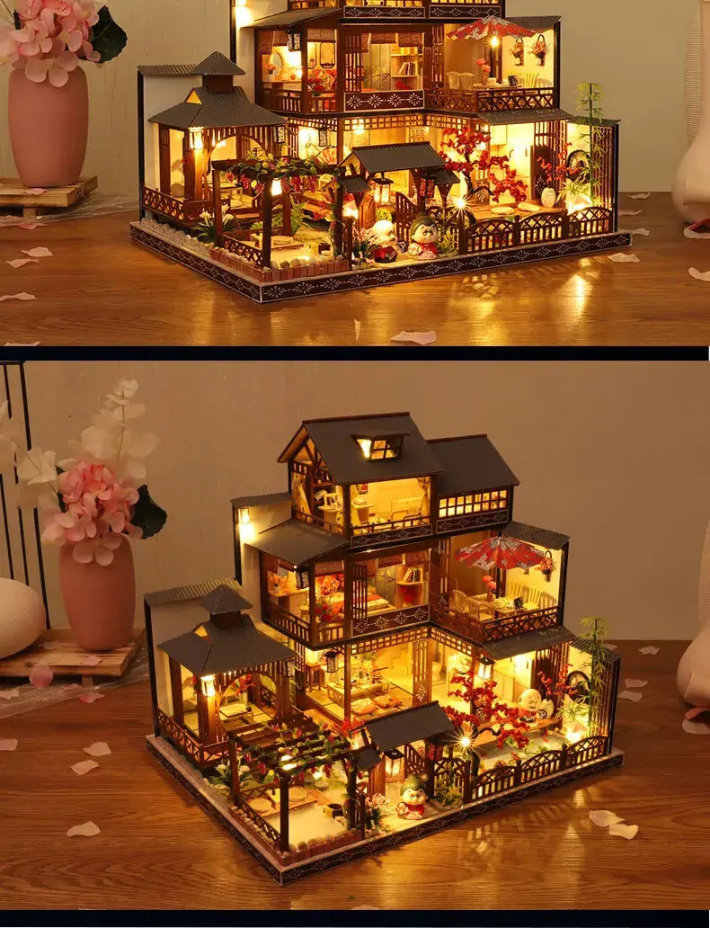 Japanese Dollhouse With Furniture Lights - Model to assemble
