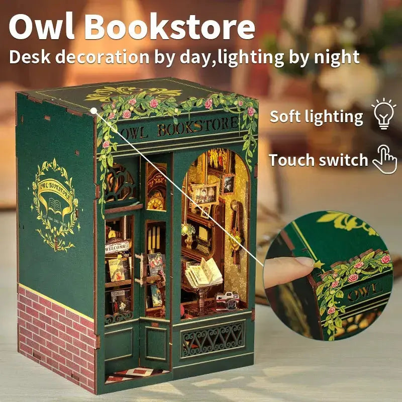 DIY Bookstore Book Nook with Light - Model to assemble