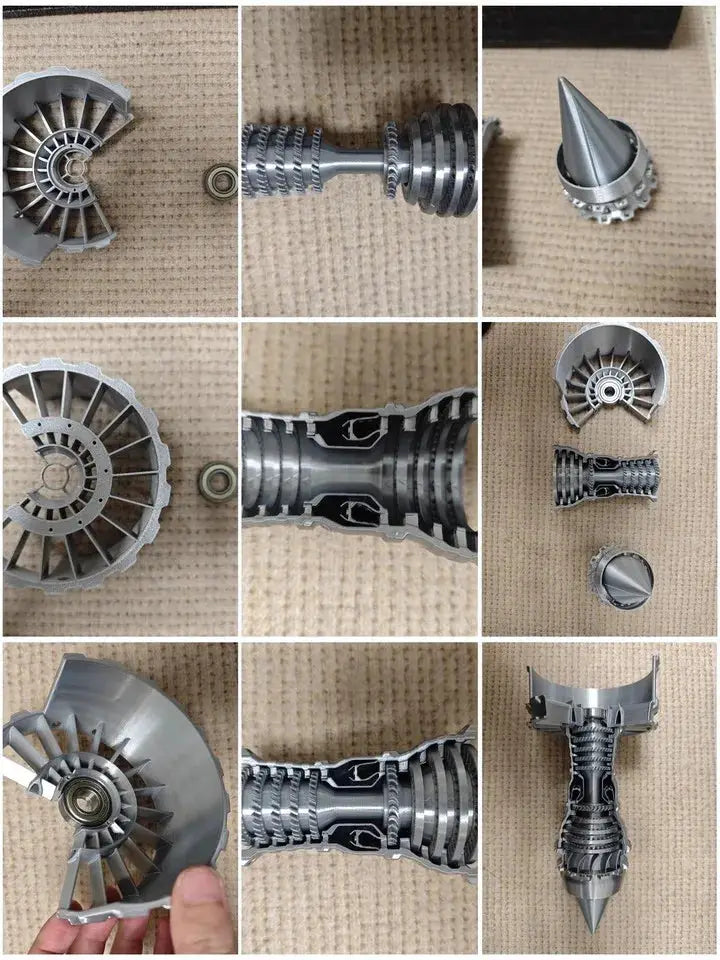 1:8 Turbofan Jet Engine Model Kit — 3D Printed, Build-It-Yourself, Ages 12+