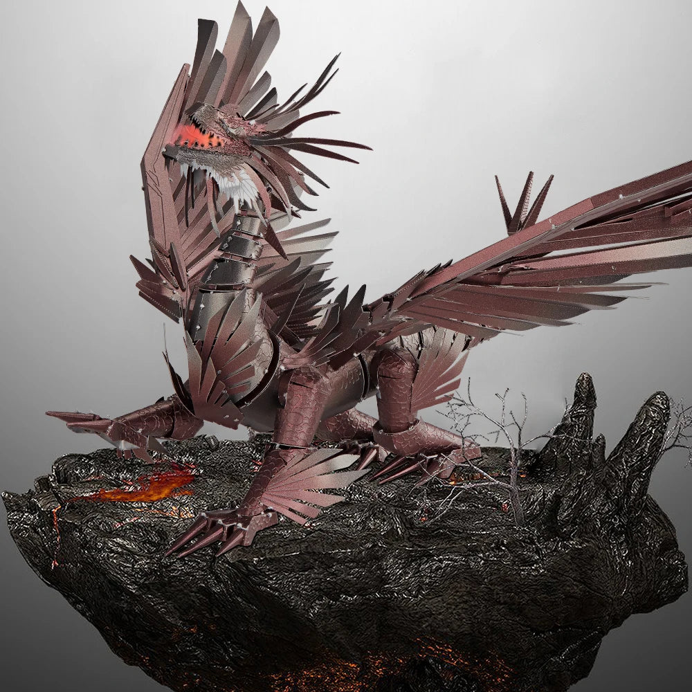 Piececool 3D Metal Puzzles Dragon Series DIY Model Building Kits Brain Teaser Jigsaw Set Great Birthday Christmas Gifts 5 colors Model to assemble