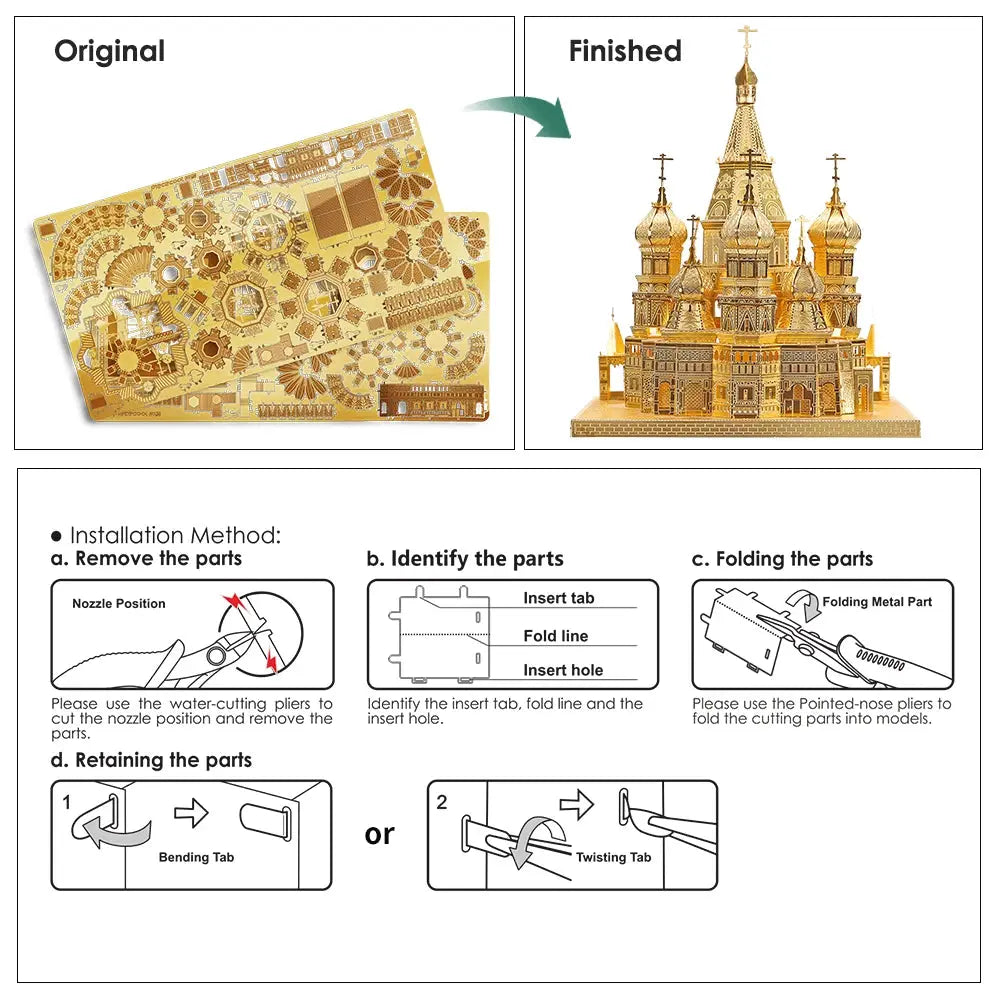 Saint Basil's Cathedral 3D Metal Puzzle - Model to assemble