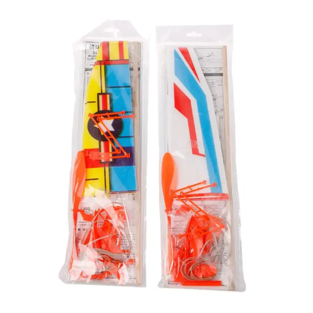 DIY Foam Glider Airplane Model Kit – Rubber Band Powered Flying Aircraft Assembly Toy for Kids - Model to assemble