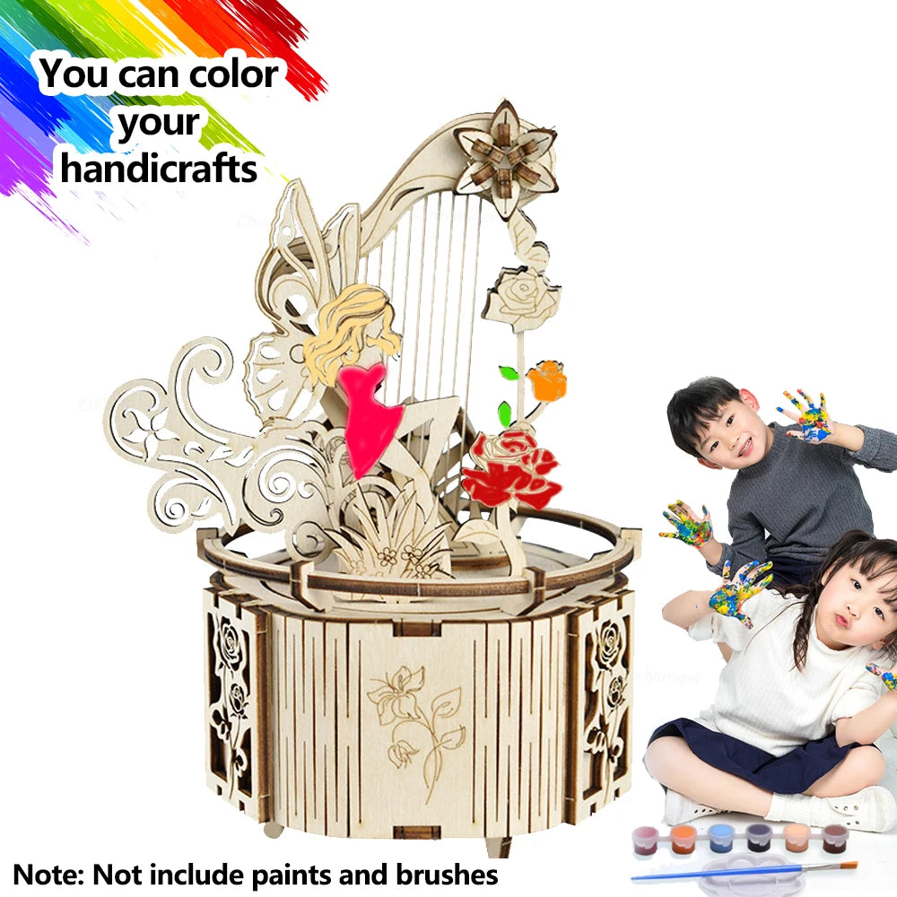 Castle/Fairy Music Box Electric Rotating - Model to assemble