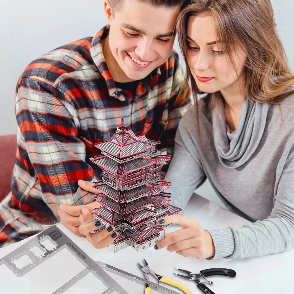 Chinese Buildings Metal Model to assemble