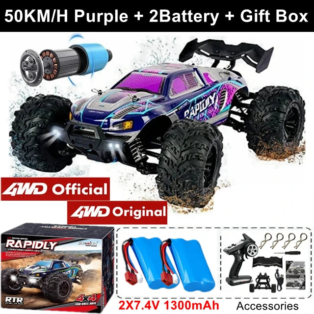 4WD Remote Control Car Off Road 4x4 RC High Speed Buggy Truck Super Brushless 50 or 80KM/H Fast Drift Racing Toy Kids Adults Model to assemble