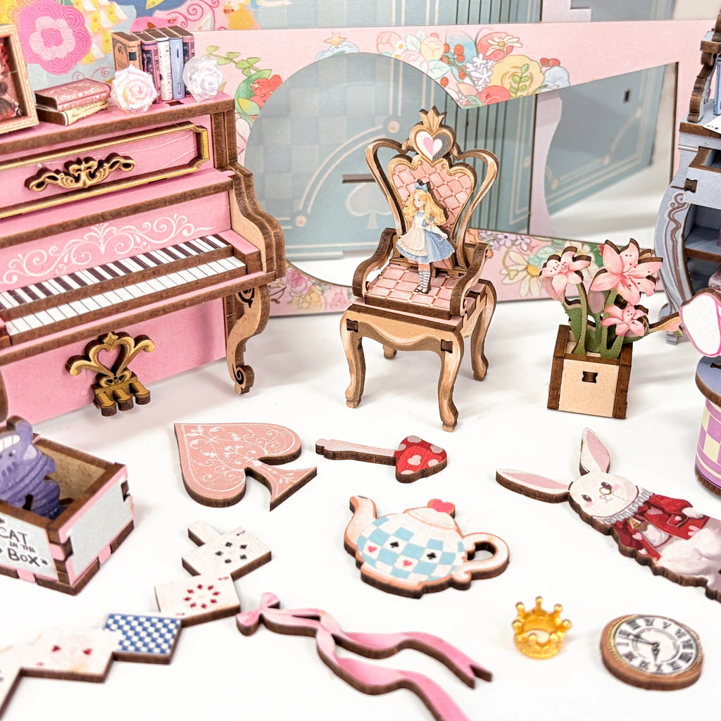 Princess Tea Party Diary Book Nook Shelf Insert - Model to assemble