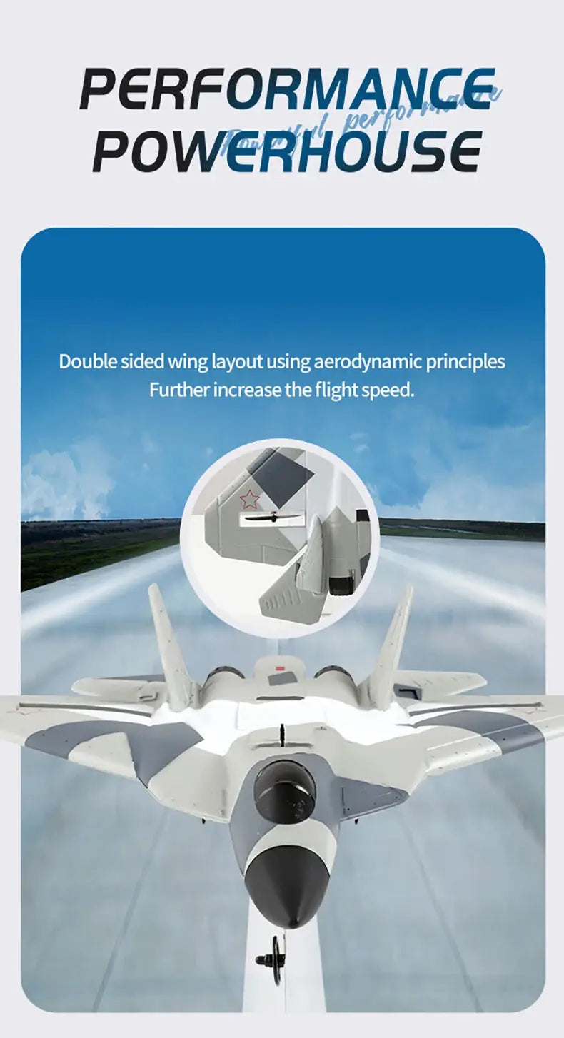 SU-35 RC Fighter Jet Foam Glider – 2.4G Remote Control Fixed Wing Airplane for Kids & Hobbyists - Model to assemble