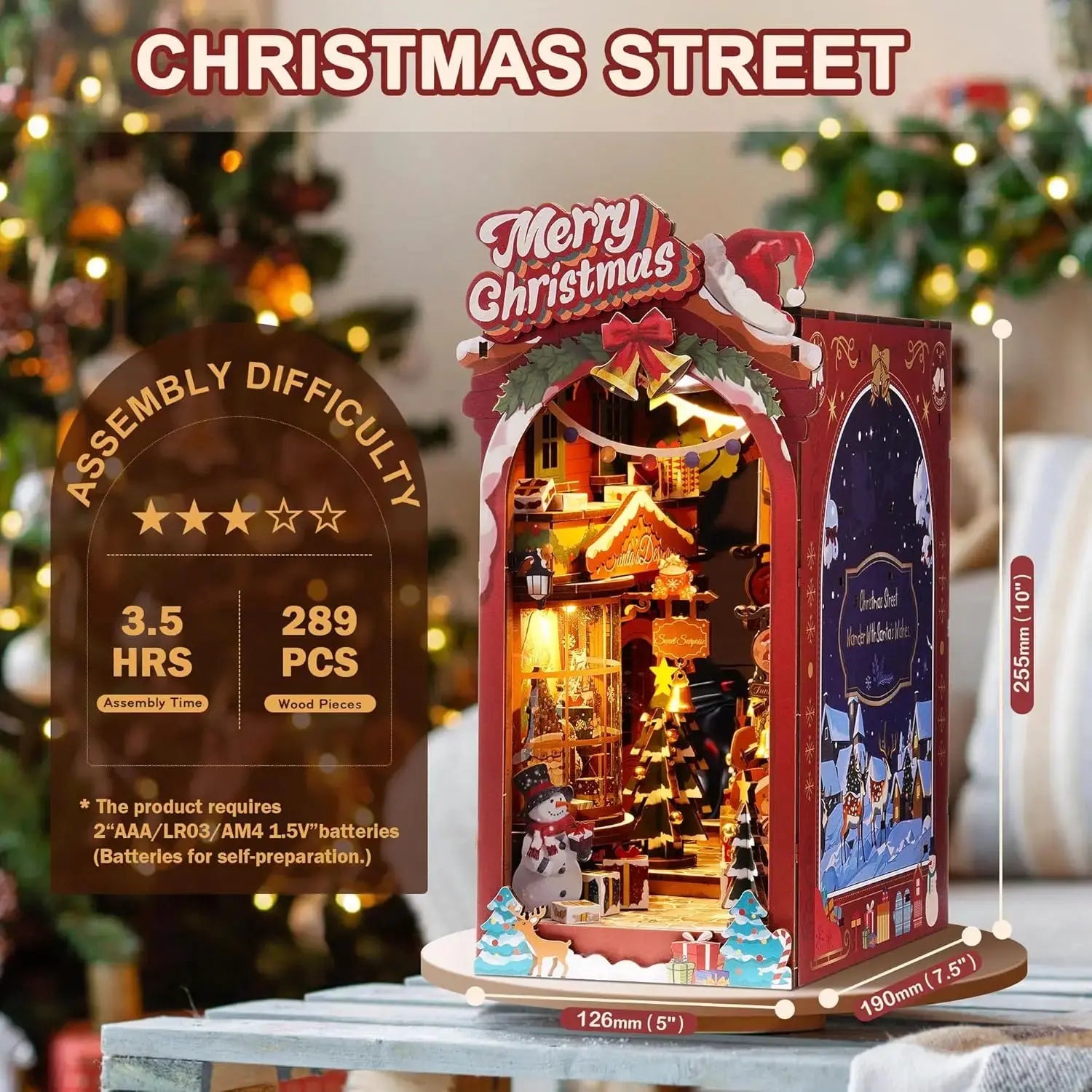 Christmas Dollhouse Bookend - Model to assemble