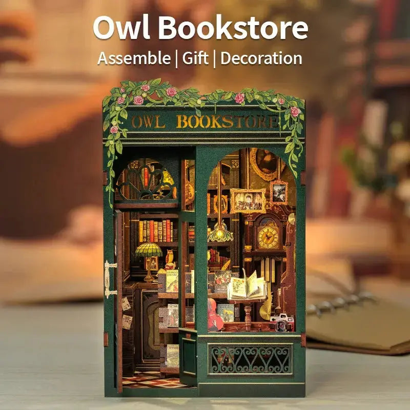DIY Bookstore Book Nook with Light - Model to assemble