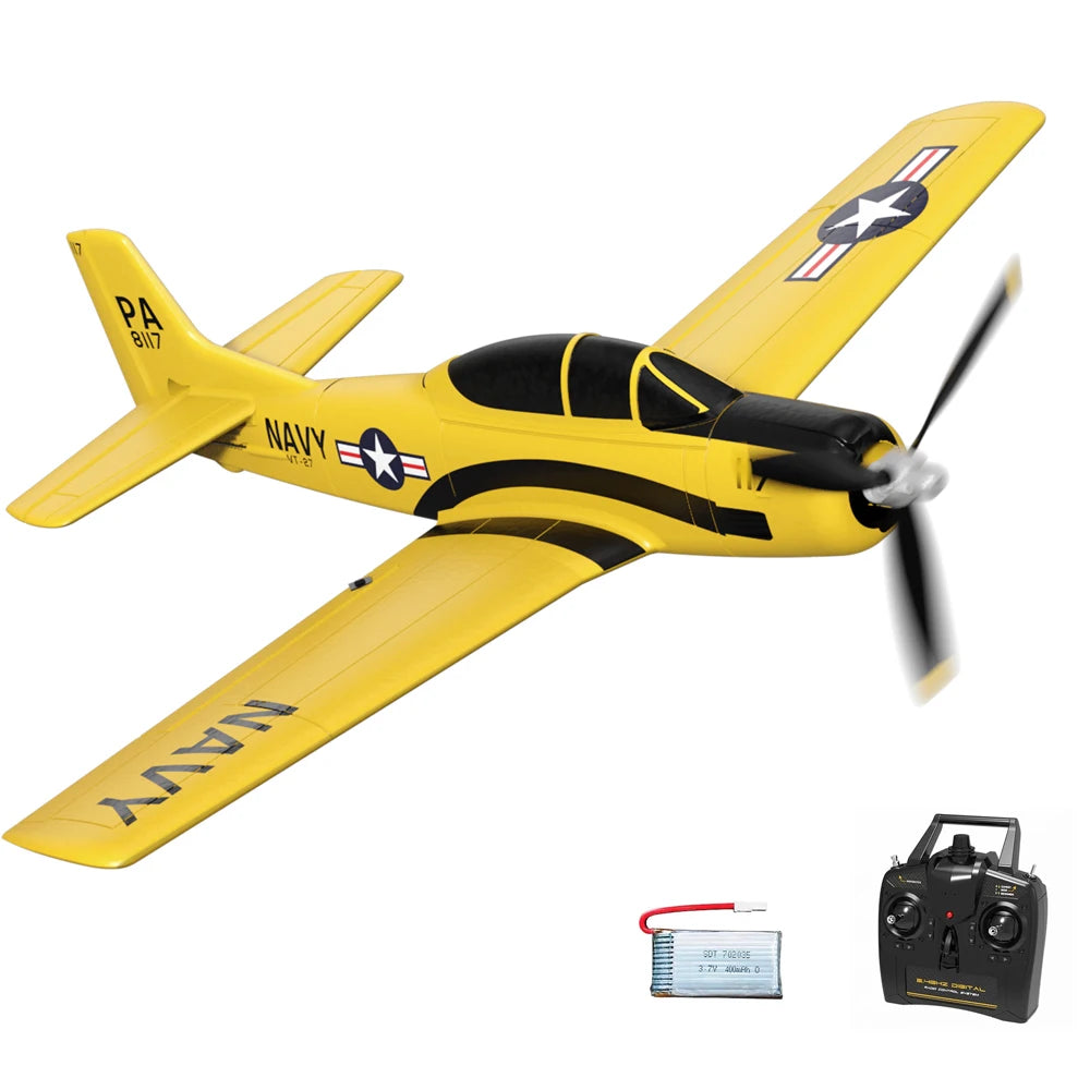 Volantex New Spitfire RC Plane EPP 400mm Wingspan RC Fighter One Key Aerobatic 2.4G 4CH RTF Warbird Plane Model to assemble