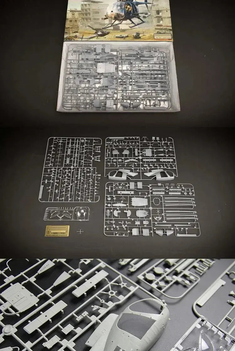 AH-6J / MH-6J Little Bird Helicopter Model Kit 1/35 Scale – US Military Special Forces Aircraft DIY Assembly - Model to assemble