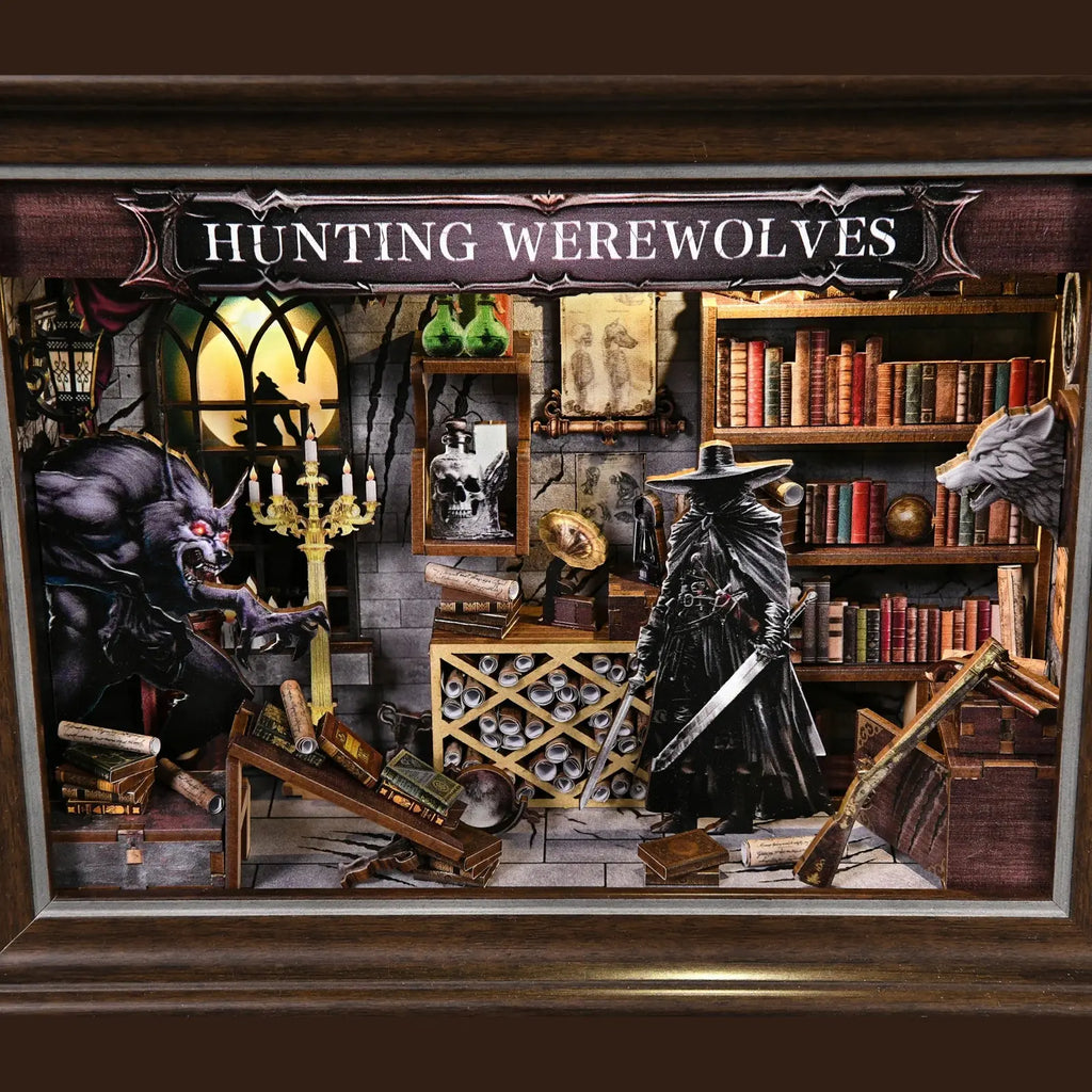 Werewolf Hunting Dollhouse with Light - Model to assemble