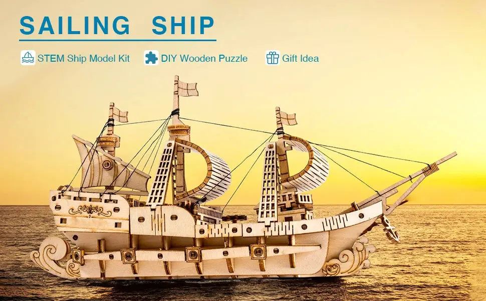 Vintage Wooden Watercraft Model Kit - Model to assemble