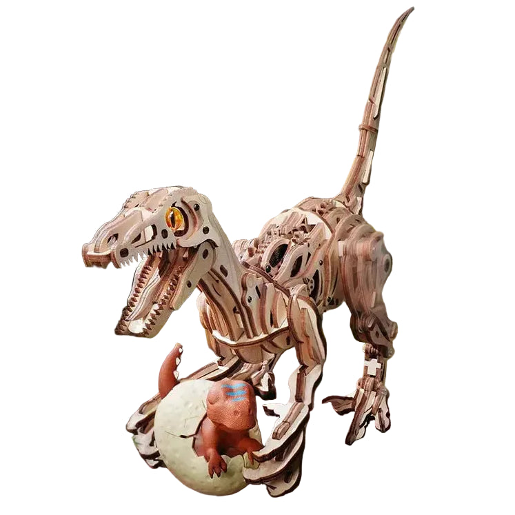 Velociraptor Mechanical Walking 3D Wooden Puzzle Model to assemble