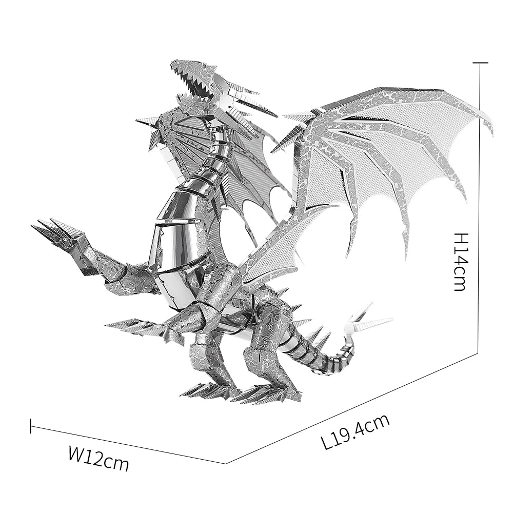 Piececool 3D Metal Puzzles Dragon Series DIY Model Building Kits Brain Teaser Jigsaw Set Great Birthday Christmas Gifts 5 colors Model to assemble