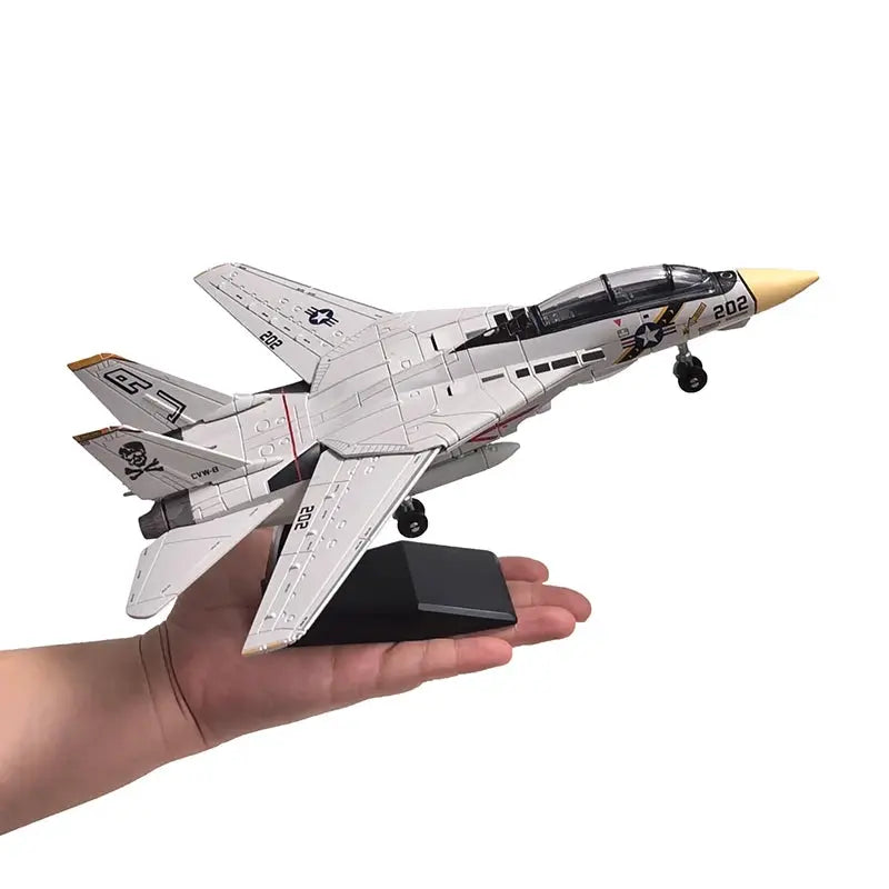 DIY Military Aircraft Model Kit – F14, F35, B2 Bomber & AH64 Helicopter Building Blocks - Model to assemble