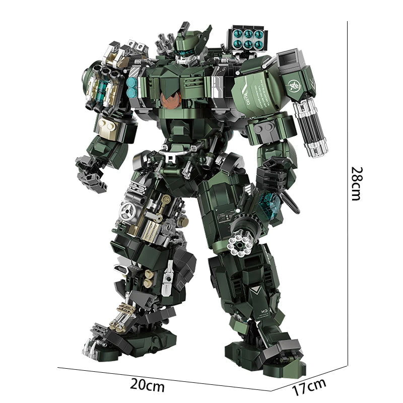 1403pcs Large Mecha Warrior Building Blocks Set Battle Robots Action Figure Model Kits Adult Teens Assembled Toys Gifts For Boys Model to assemble