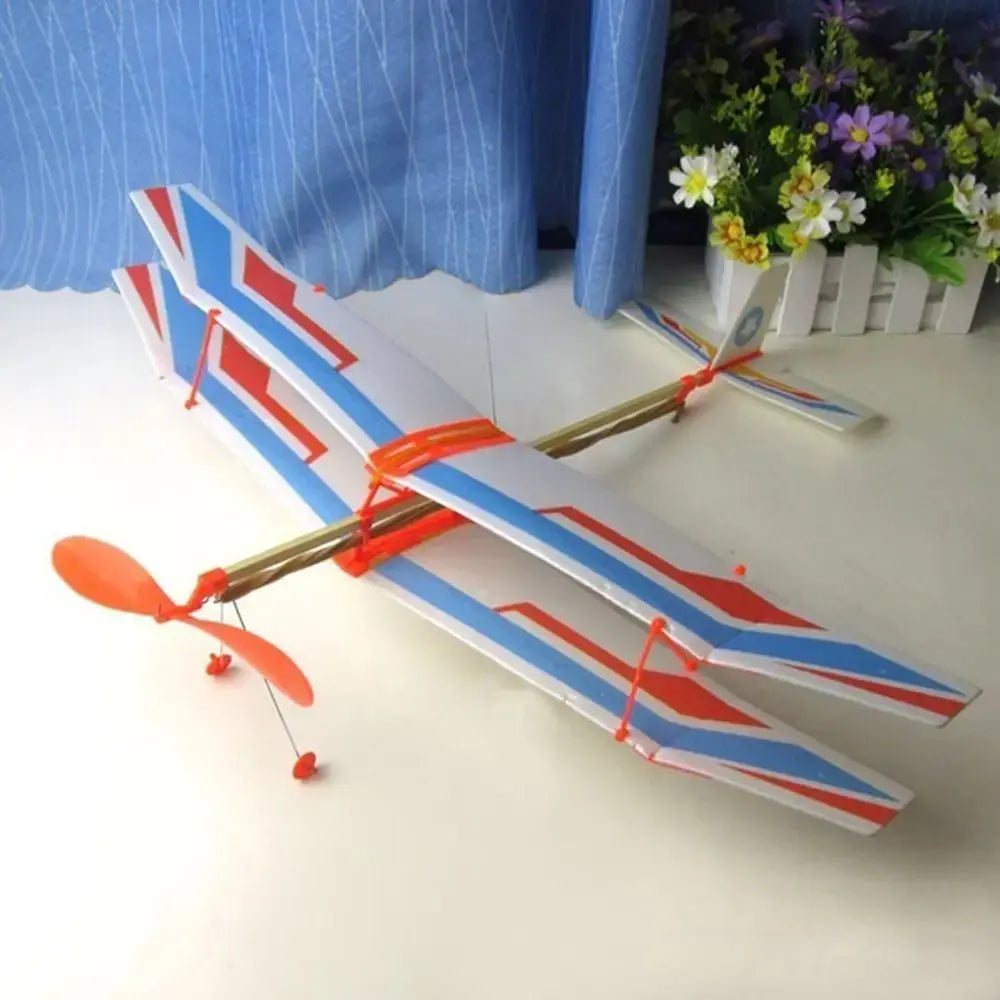 DIY Foam Glider Airplane Model Kit – Rubber Band Powered Flying Aircraft Assembly Toy for Kids - Model to assemble