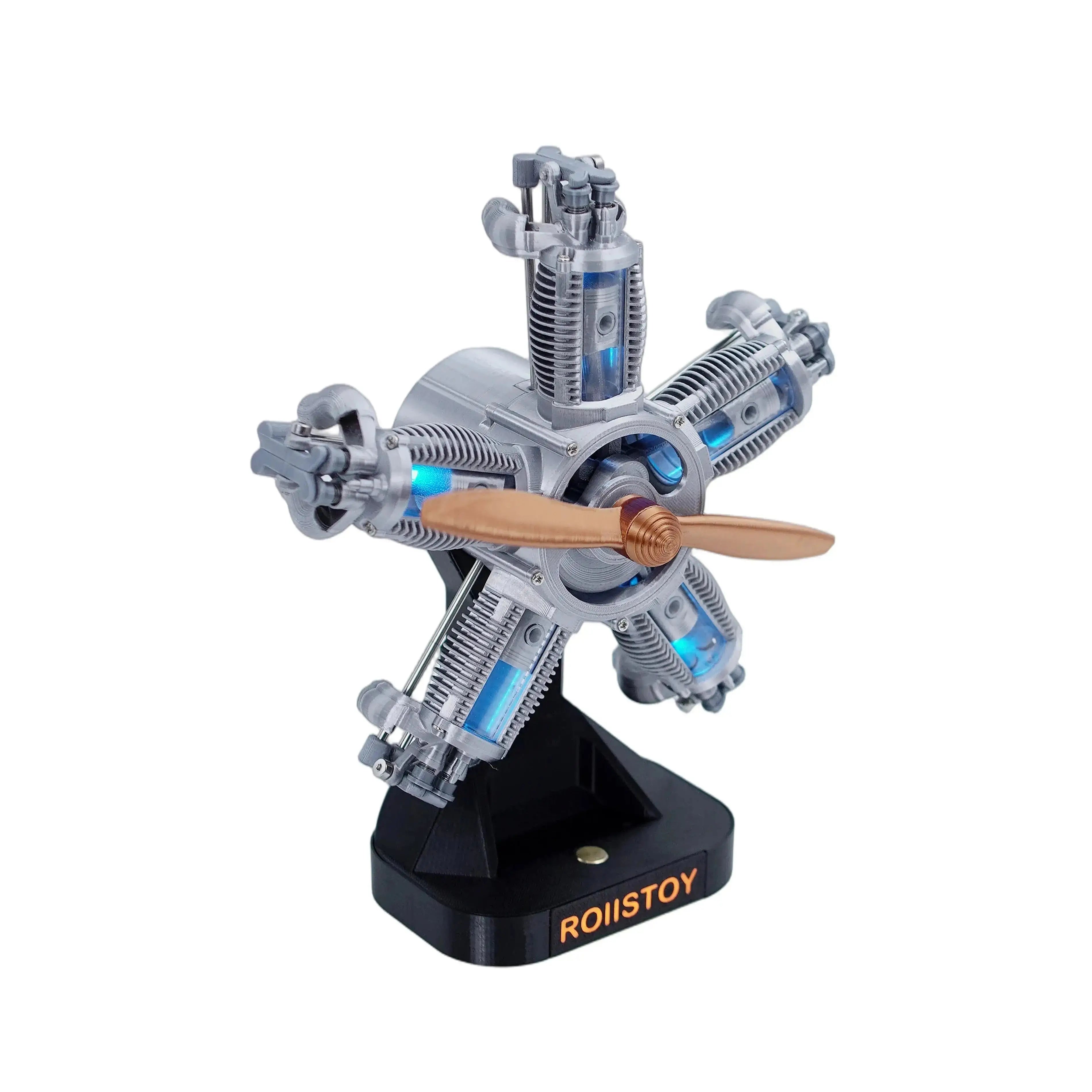 5-Cylinder Radial Engine Model Kit – Running Mini WWII Aircraft Engine Building Set, DIY Assembly Blocks, STEM Educational Toy Model to assemble