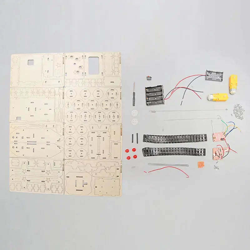Tank Wooden Model Kits DIY Remote Control Toys - Model to assemble