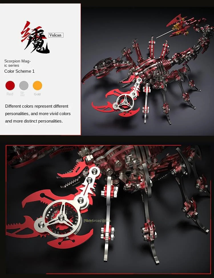 3D Metal Puzzle for Adults, Mechanical Scorpion Insect Model Kit, DIY Metal Building Puzzle Set, Assembly Toy Gift for Men Boys Model to assemble