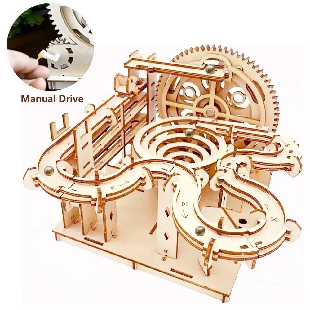 3D Wooden Puzzle DIY Building Kits Mechanical Model Marble Run - Model to assemble