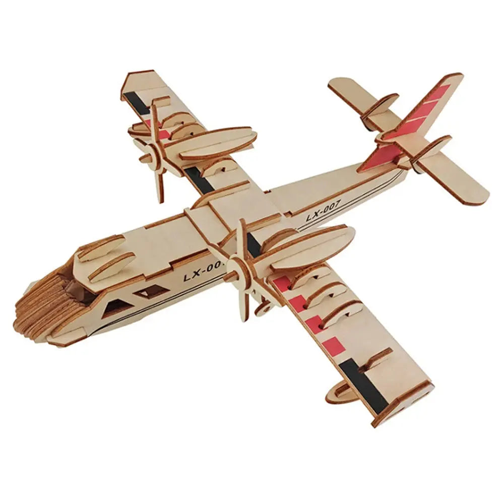 DIY Wooden 3D Fighter Jet Puzzle Model Kit – Handmade Airplane Assembly Toy for Kids - Model to assemble