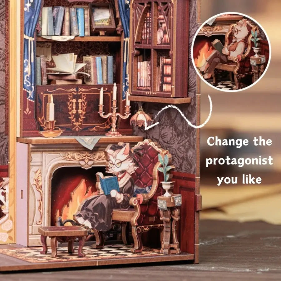 DIY Bookstore Book Nook with Light - Model to assemble