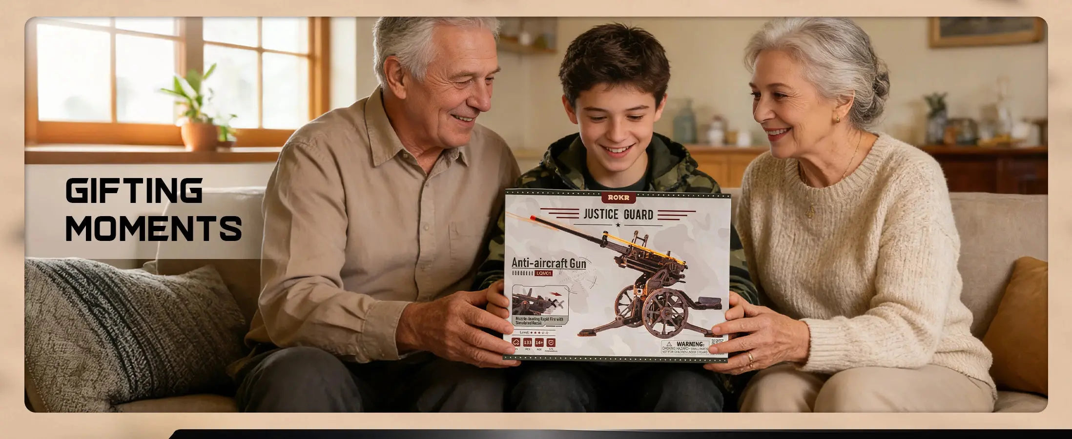 Anti-Aircraft Gun 3D Wooden Puzzle - Model to assemble