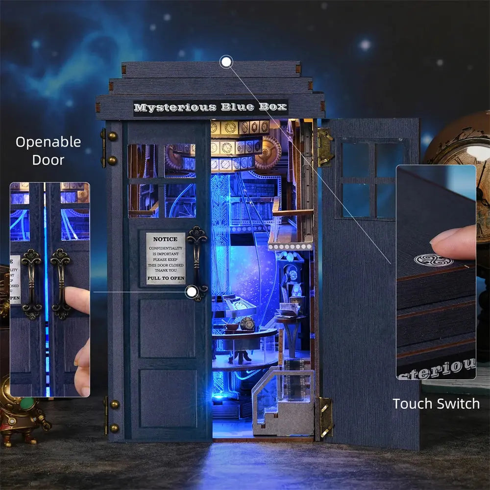 Mysterious Blue Box Bookend - Model to assemble