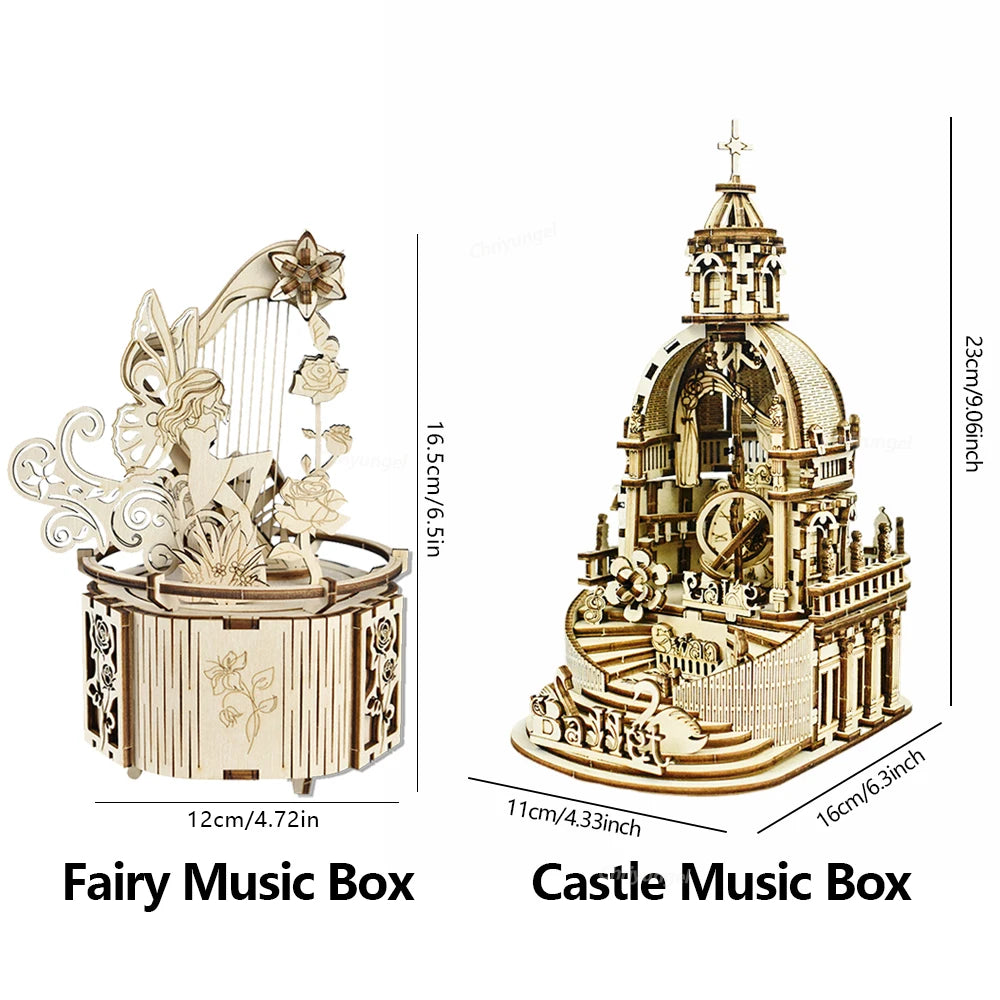 Castle/Fairy Music Box Electric Rotating - Model to assemble