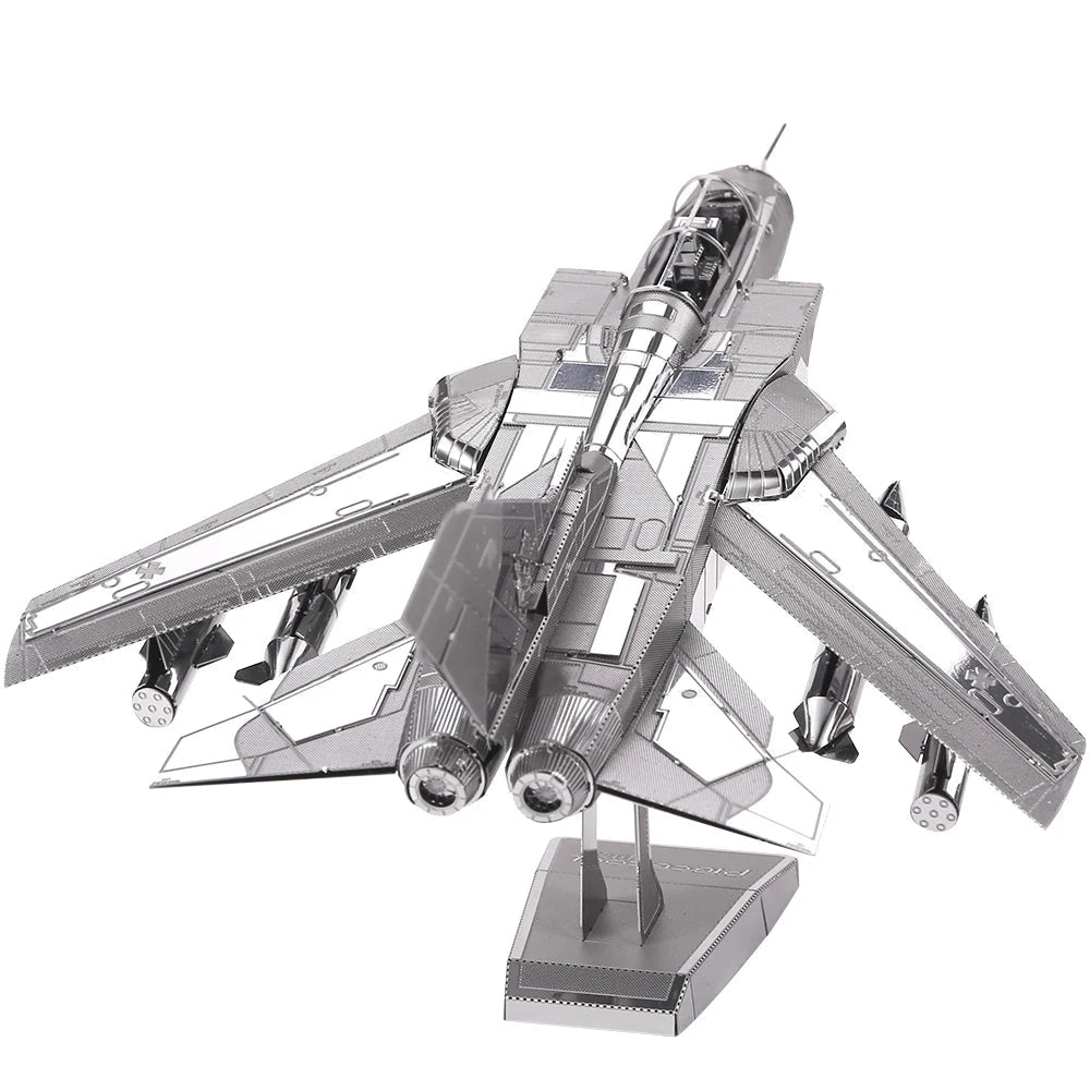 Piececool 3D Metal Puzzles for Adult Tornado Fighter Jets DIY Toy Jigsaw Brain Teaser Model Kits Best Birthday Gifts Model to assemble