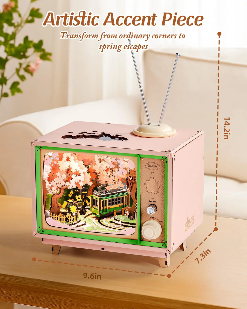 Sakura Dreamy TV Music Box with Light - Model to assemble