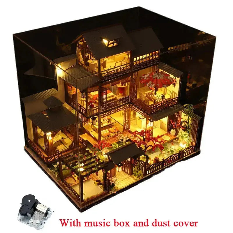 Japanese Dollhouse With Furniture Lights - Model to assemble