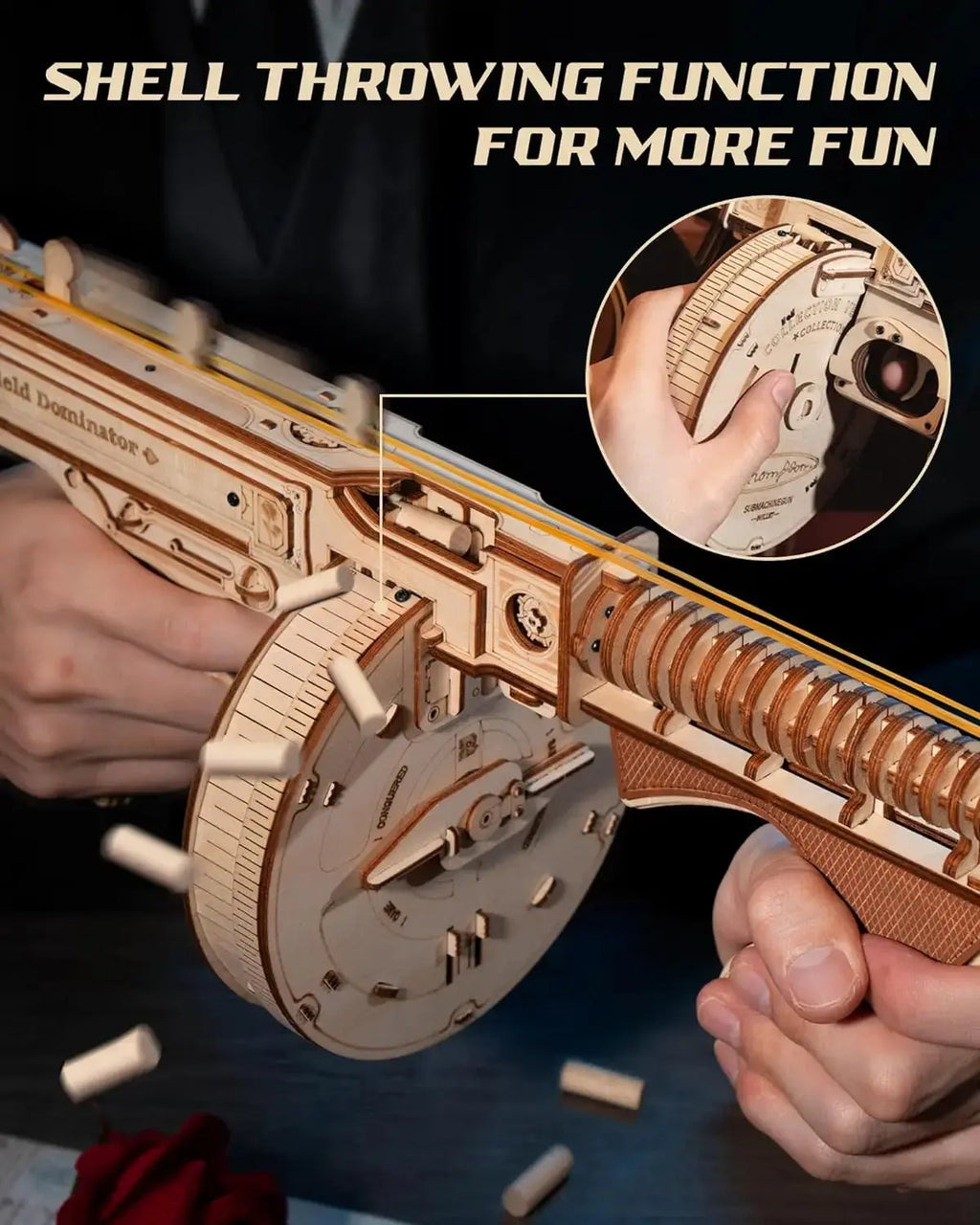 Thompson Submachine Gun 3D Wooden Puzzle - Model to assemble