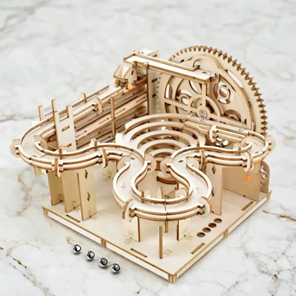 3D Wooden Puzzle DIY Building Kits Mechanical Model Marble Run - Model to assemble