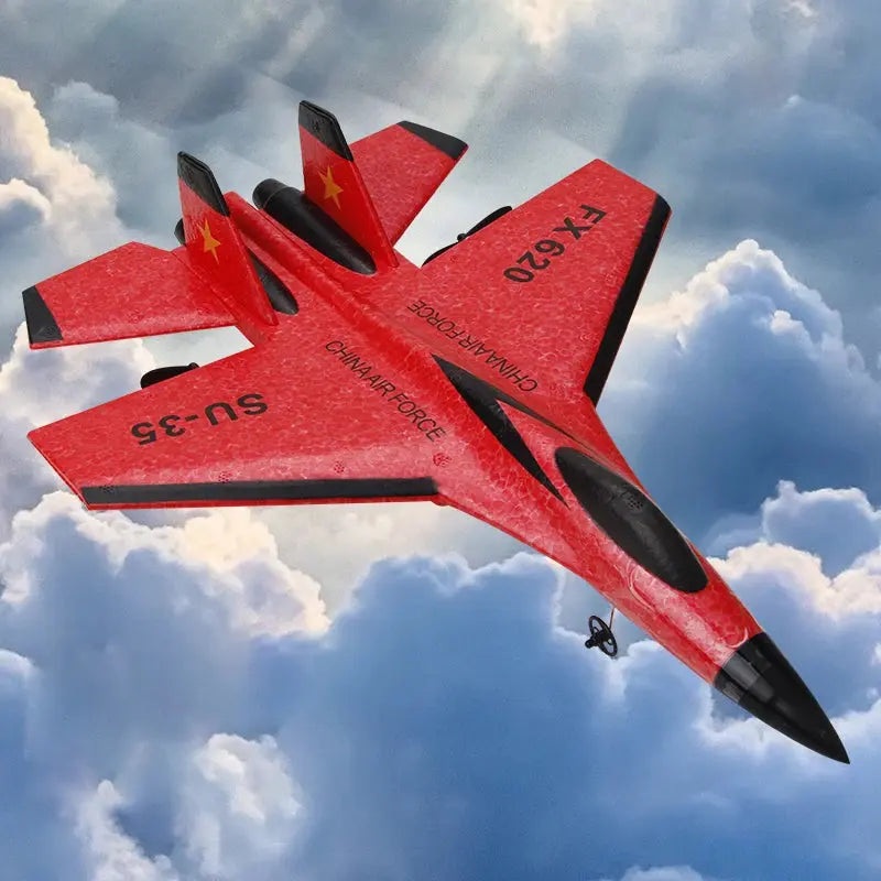 SU-35 RC Fighter Jet Foam Glider – 2.4G Remote Control Fixed Wing Airplane for Kids & Hobbyists - Model to assemble
