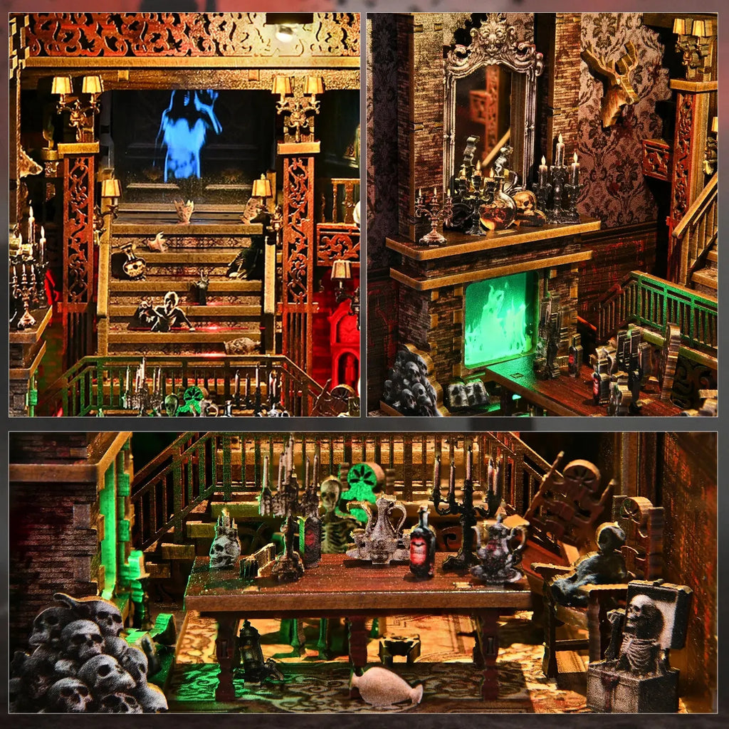 The Haunted Hotel Halloween Bookend - Model to assemble