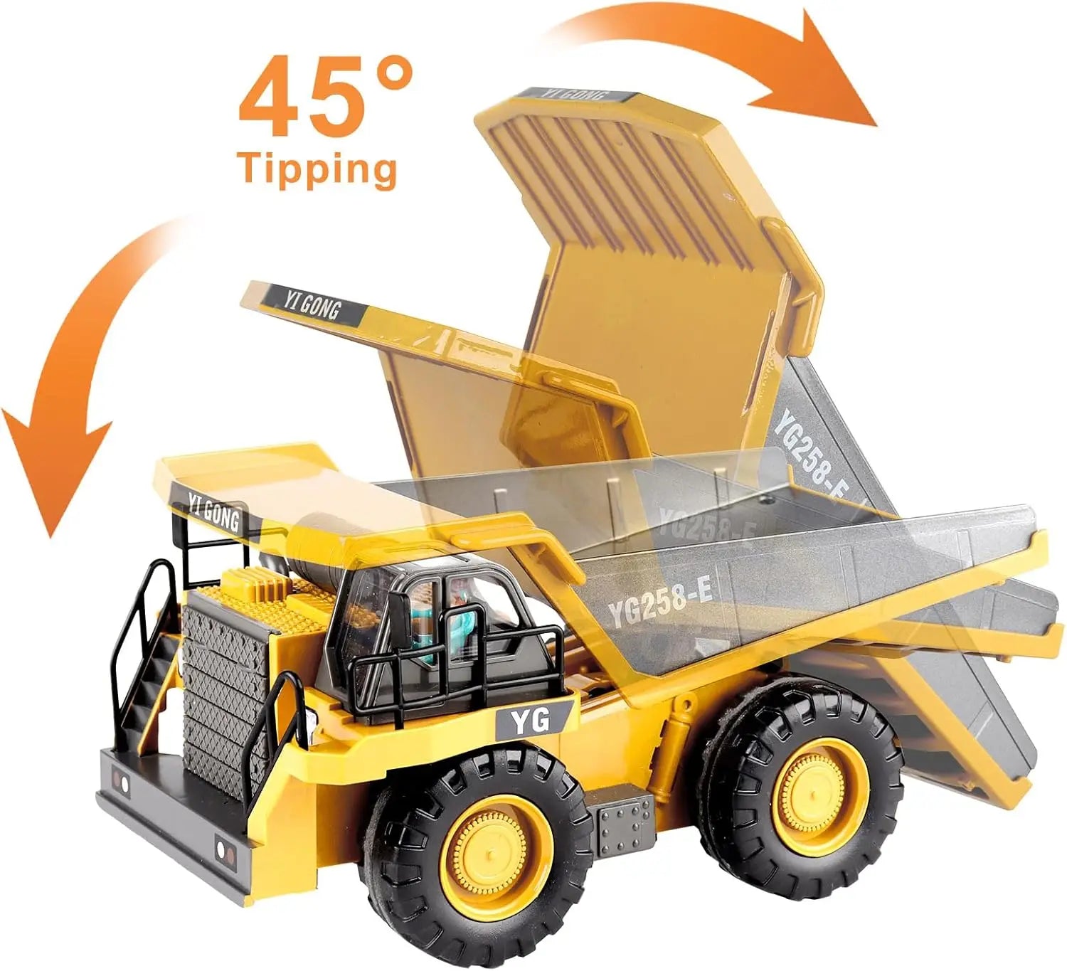 4WD Remote Control Excavator Toy Radio Controlled RC Dump Truck Vehicle Crawler Bulldozer Construction Car Gifts for Kids Boys Model to assemble