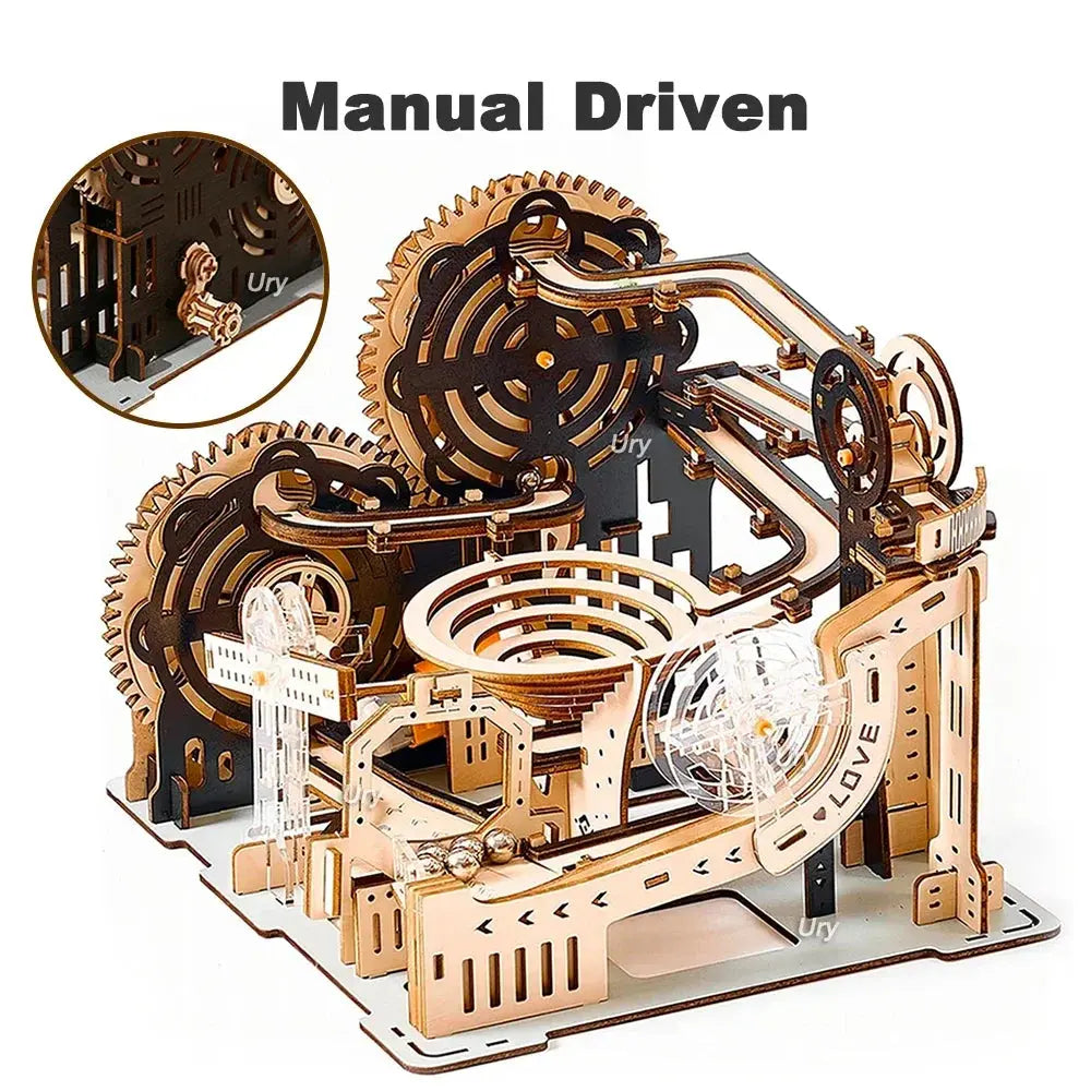 Rollercoaster Mechanical Electric/Manual Marble run Model - Model to assemble
