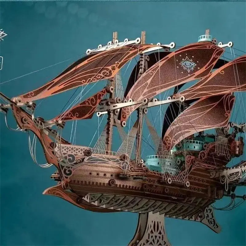Steampunk Mysteries Pirate Ship of Future 3D Wooden Puzzle Kits - Model to assemble