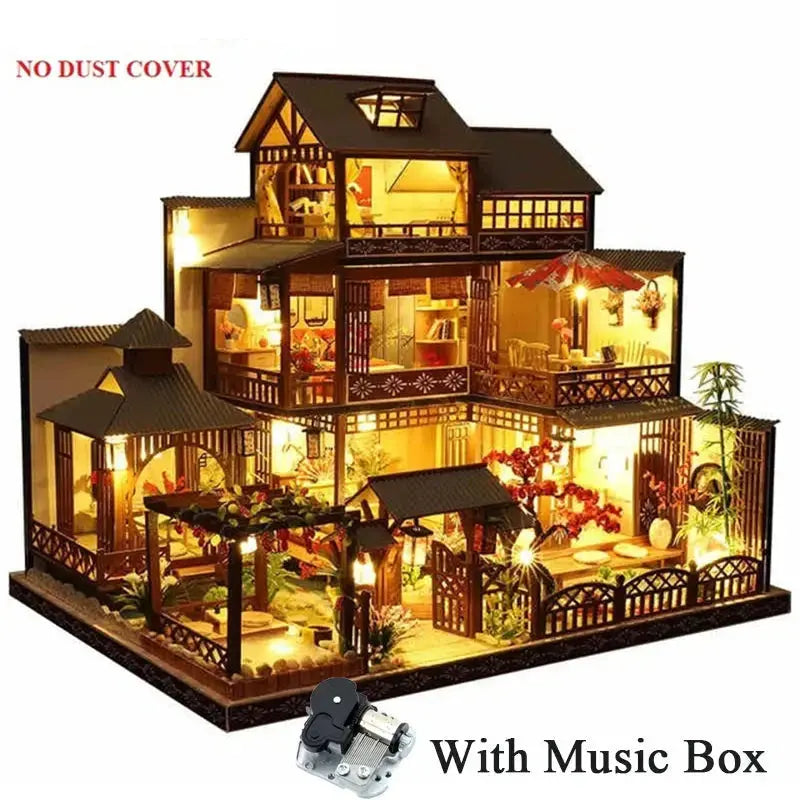 Japanese Dollhouse With Furniture Lights - Model to assemble