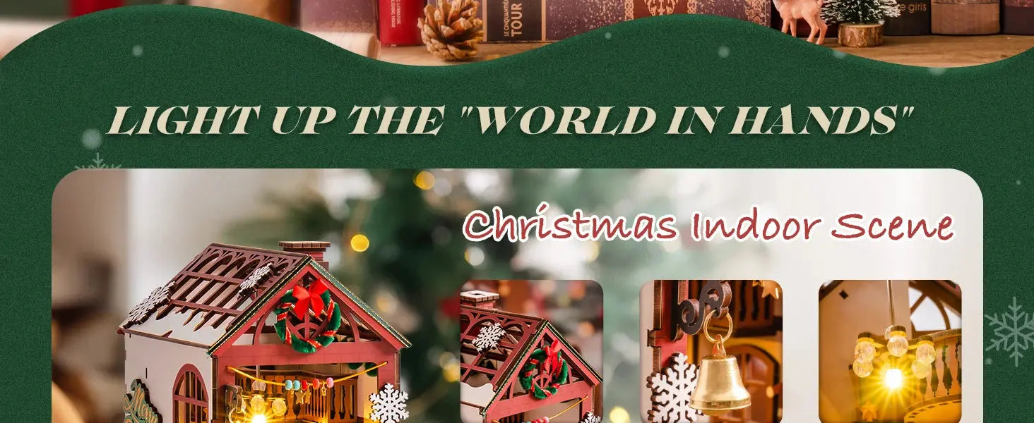 Christmas Dollhouse Bookend - Model to assemble