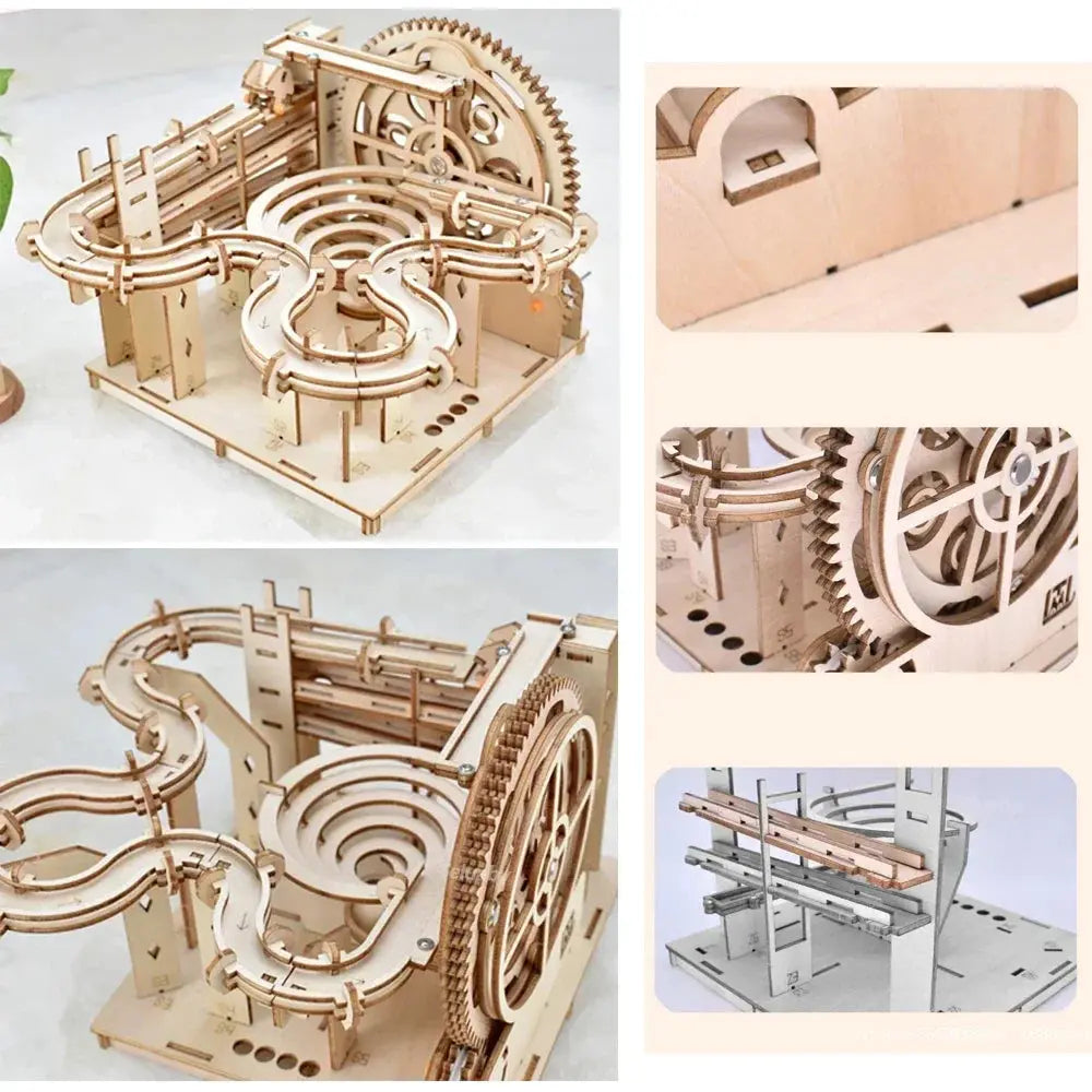 3D Wooden Puzzle DIY Building Kits Mechanical Model Marble Run - Model to assemble