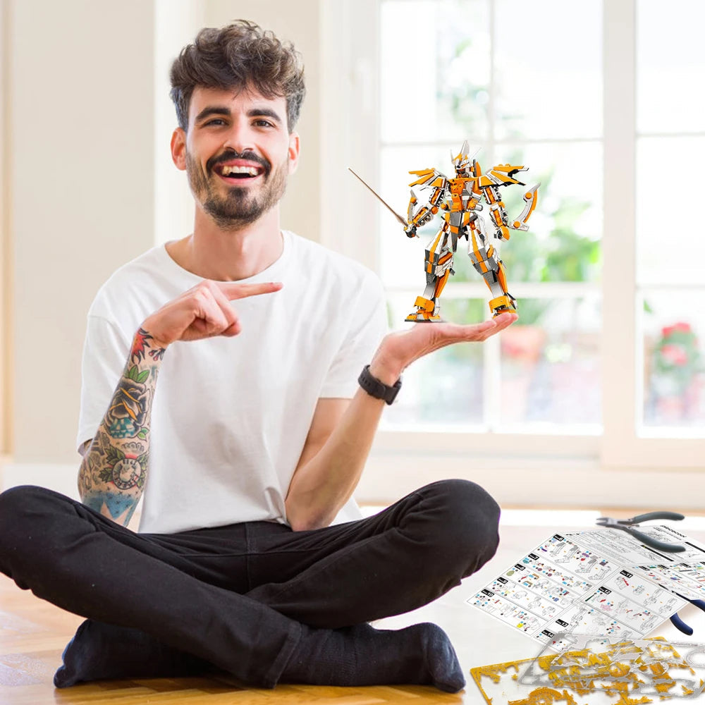 Piececool Model Building Kits Crescent Blade Armor 3D Puzzle Metal Assembly Model Kits Creative Toys DIY for Teens Model to assemble