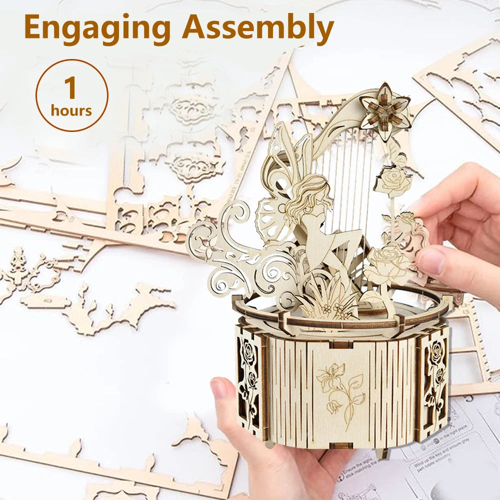 Castle/Fairy Music Box Electric Rotating - Model to assemble
