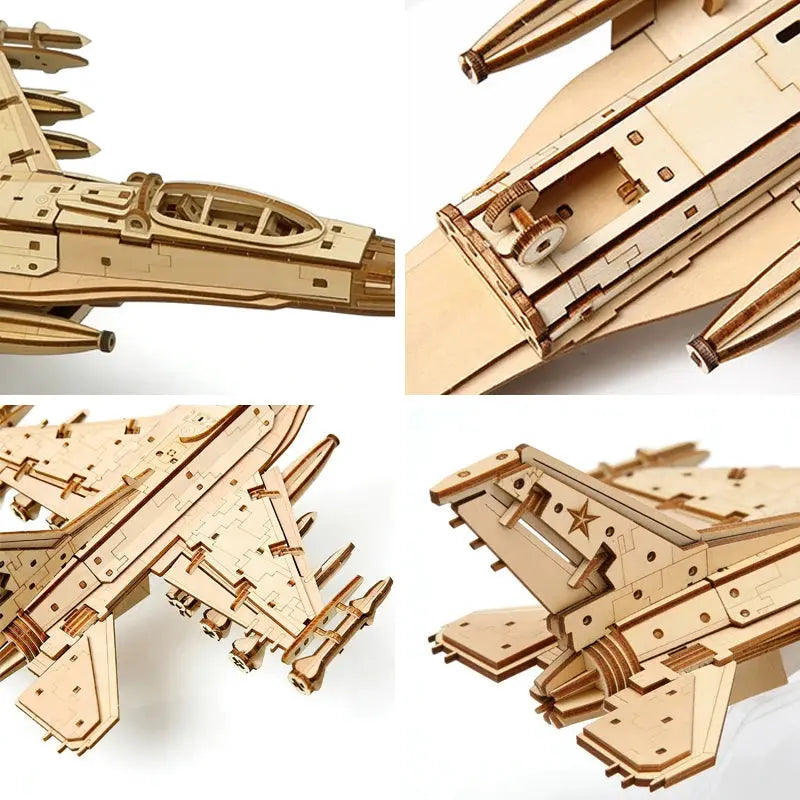3D Wooden Fighter Jet Model Kit - Model to assemble